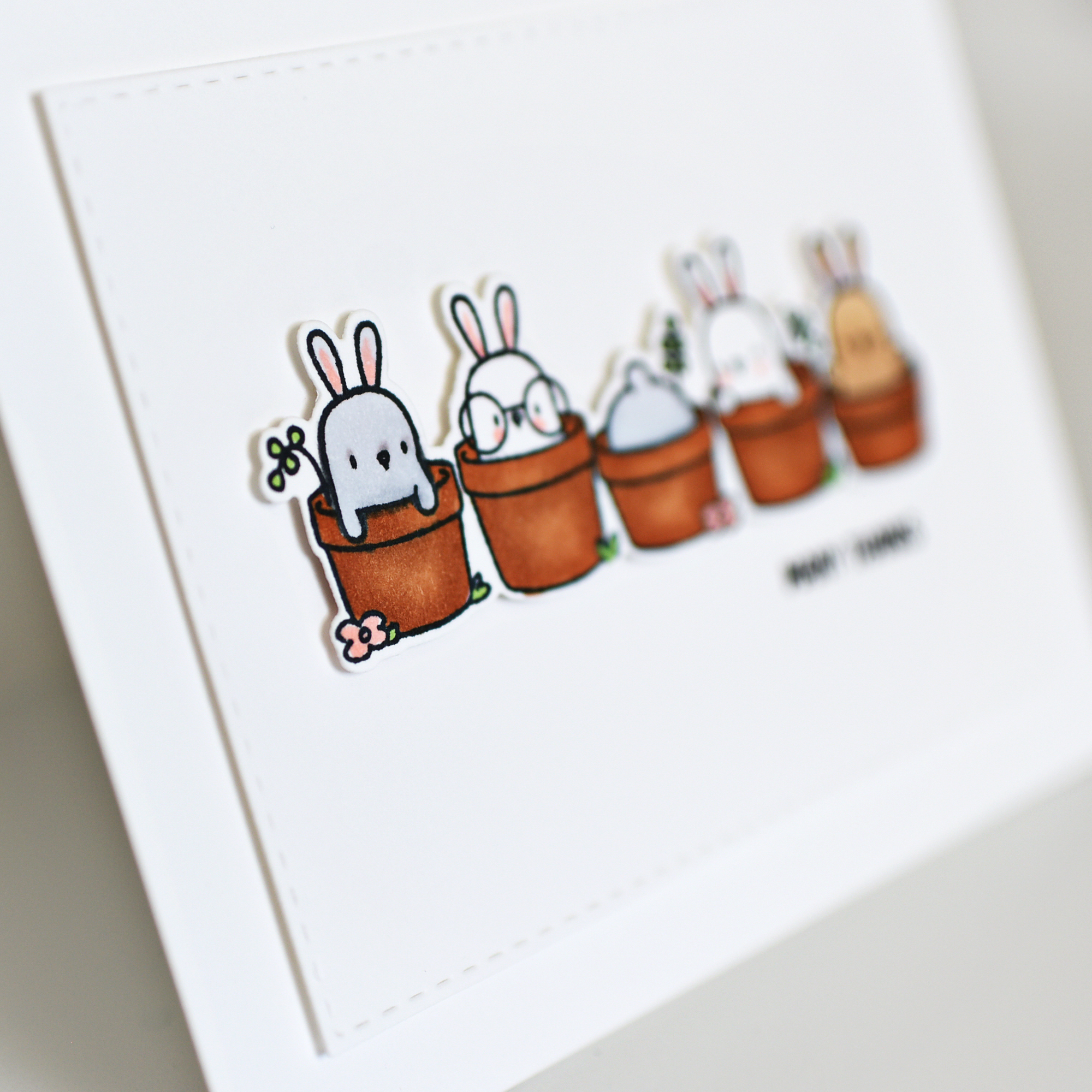 cute bunnies in planter pots